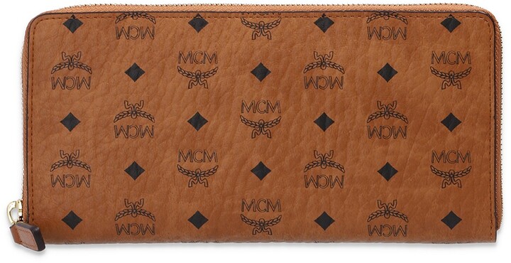 MCM Men's Logo Card Case - Cognac one-size