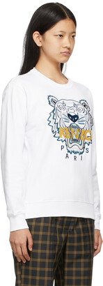 Kenzo White Classic Tiger Sweatshirt