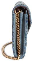 Thumbnail for your product : Saint Laurent Matelasse Denim Wallet on a Chain