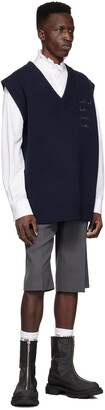 we11done Navy Wool Vest