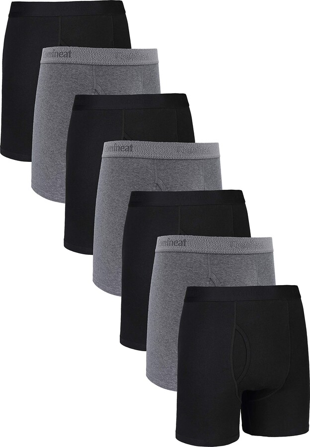 Comfneat Men's 7Pack Boxer Briefs Stretchy Cotton Spandex Underwear