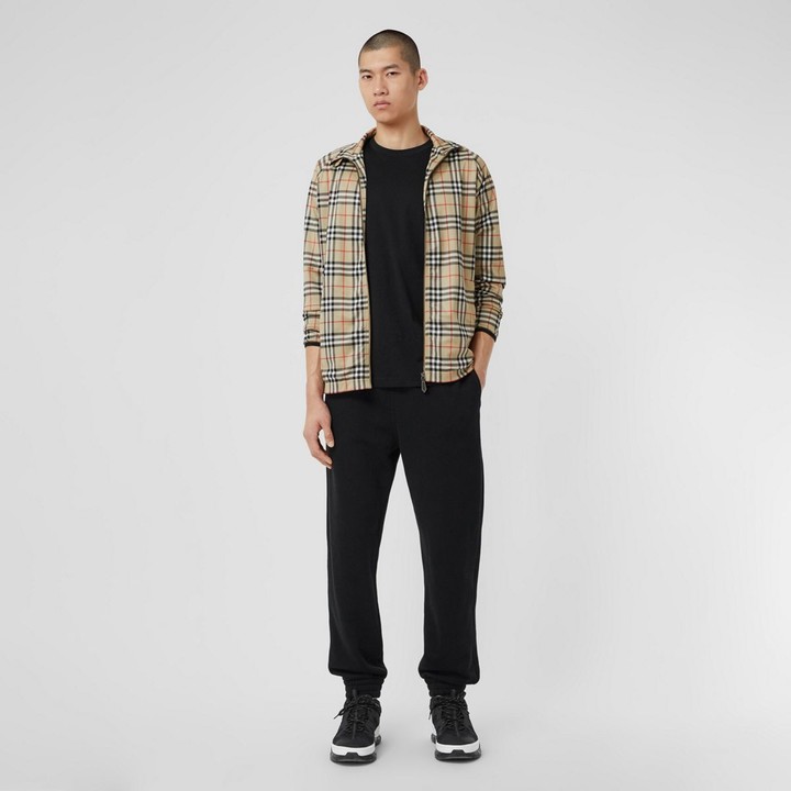 vintage check technical twill track top