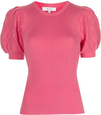 Milly Puff-Sleeve Knitted Top