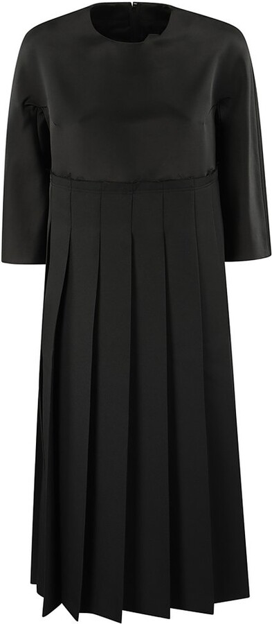 Comme des Garçons Comme des Garçons Pleated Twill Midi Dress
