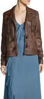 Thumbnail for your product : Haute Hippie Blondie Open Lace-Back Leather Jacket