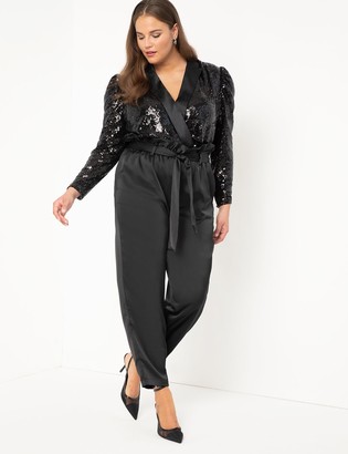 plus size black satin pants
