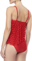 Thumbnail for your product : Luxe by Lisa Vogel Pandora Laser-Cut Tankini Top, Lipstick