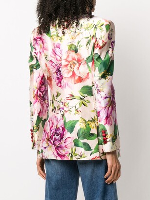 Dolce & Gabbana Double-Breasted Floral-Print Blazer