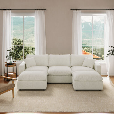 Latitude Run Normail 95.4'' Upholstered Sofa Cloud Sofa Sectional Sofa Couch Modular Sleeper Sofa for Living Room