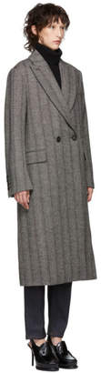 Stella McCartney Black and White Wool Herringbone Coat