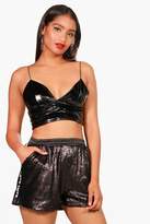 Thumbnail for your product : boohoo Sequin Contrast Panel Hotpants
