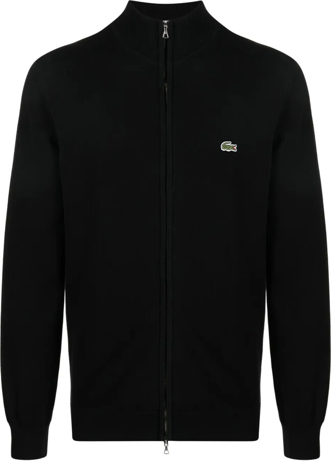 Lacoste Logo-Patch Zip-Up Cardigan
