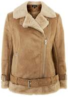Thumbnail for your product : Topshop Faux shearling biker jacket