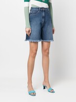 Thumbnail for your product : Love Moschino High-Rise Straight-Leg Denim Shorts