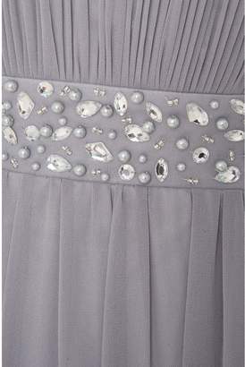 Quiz Grey Chiffon Embellished Maxi Dress
