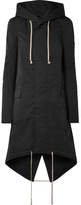 Thumbnail for your product : Rick Owens Hooded Stretch Knit-trimmed Twill Parka