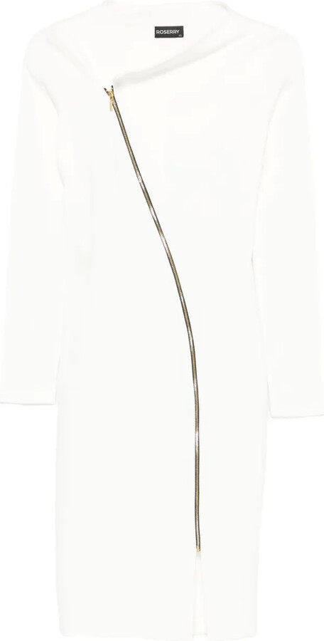 ROSERRY Chelsea zip-front asymmetric midi dress