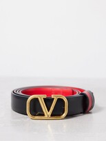 Thumbnail for your product : Valentino Garavani V-logo Reversible Leather Belt - Black