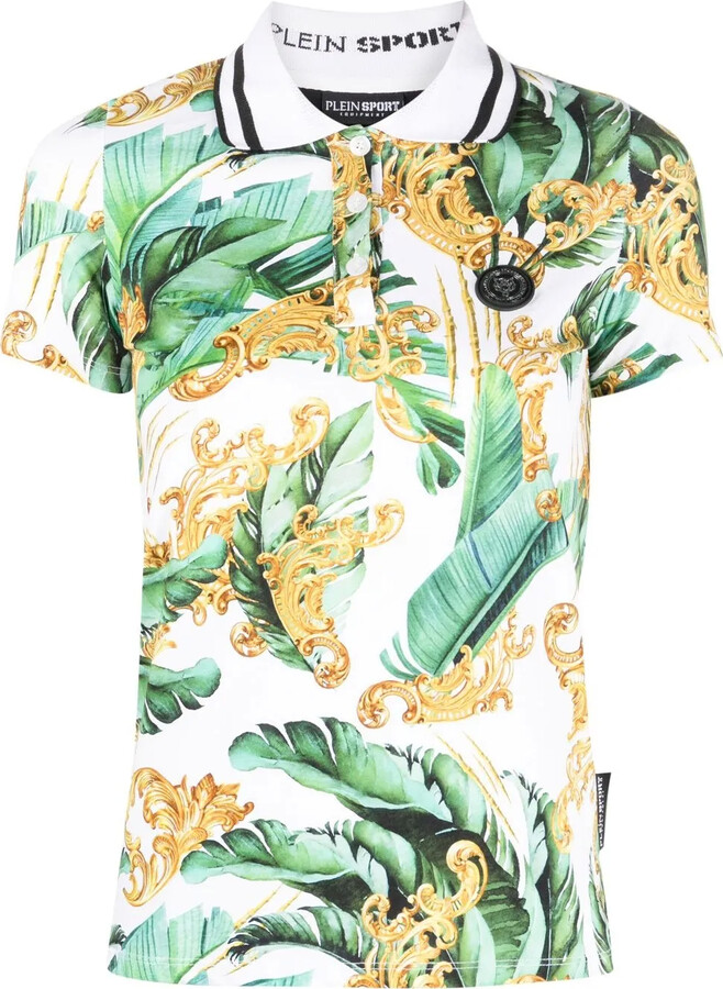 Plein Sport Floral-Print Polo Shirt