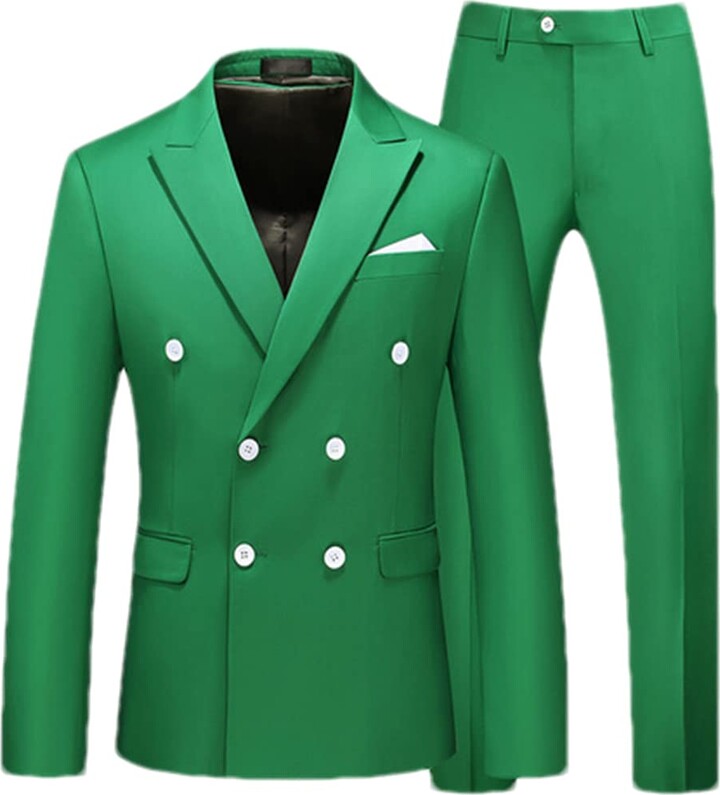 Vogrtcc Men's Wedding Suits DoubleBreasted 2 Piece Set Fashion