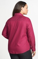 Thumbnail for your product : Foxcroft Non-Iron Lattice Jacquard Cotton Shirt (Plus Size)