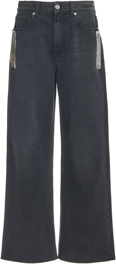 jeans with crystal fringe