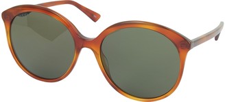Gucci GG0257S Specialized Fit Round-frame Havana Brown Acetate Sunglasses