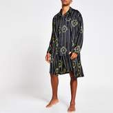 Thumbnail for your product : River Island Black RVR print satin family dressing gown