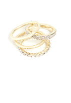 Thumbnail for your product : Jules Smith Designs Set Of 4 Solid And Crystal Ring Set