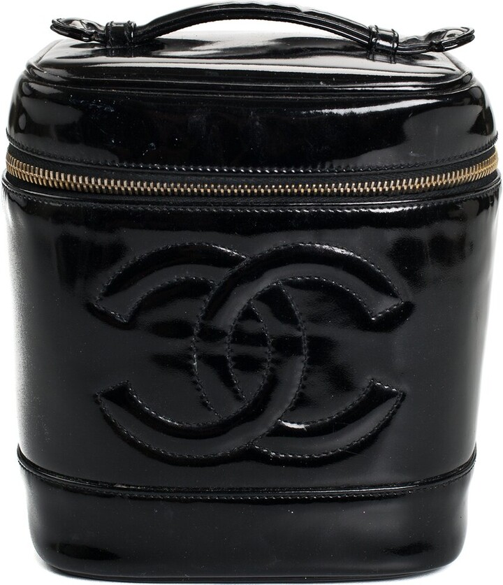 Authentic Chanel Vintage Black Quilted Trapeze Flap Shoulder Bag