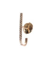 Thumbnail for your product : Elise Dray Brown Diamond & Gold Mini Bar Single Earring - Pink Gold