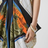 Thumbnail for your product : Burberry Map Print Draped Silk Dress