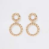 Thumbnail for your product : River Island Gold colour twisted ring drop earrings