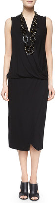 Eileen Fisher Faux-Wrap Pencil Skirt, Black