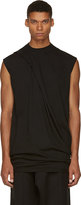 Thumbnail for your product : Rick Owens Black Overlong Draped Sleeveless T-Shirt