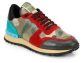 Thumbnail for your product : Valentino Camouflage-Print Leather Sneakers