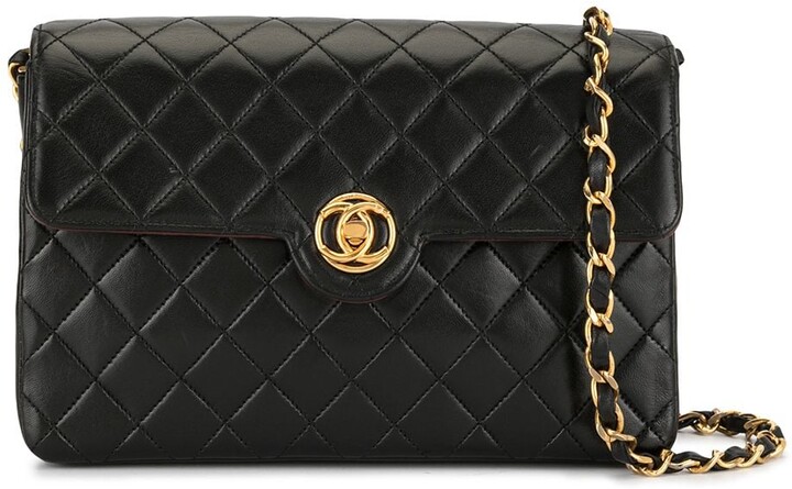 black crossbody with gold chain