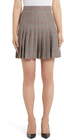 offwhite check pleated wool miniskirt