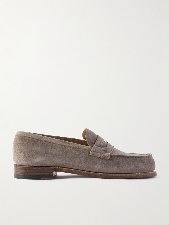 JM WESTON 180 Moccasin Suede Penny Loafers
