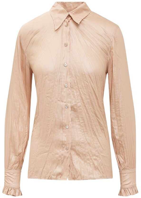 Ruffle Skirt Loose Top Spring Shirt 3018 French Elegant Women Shirt Xiaolizi Beige Casual Shirt Lantern Sleeve Shirt Victorian Shirt