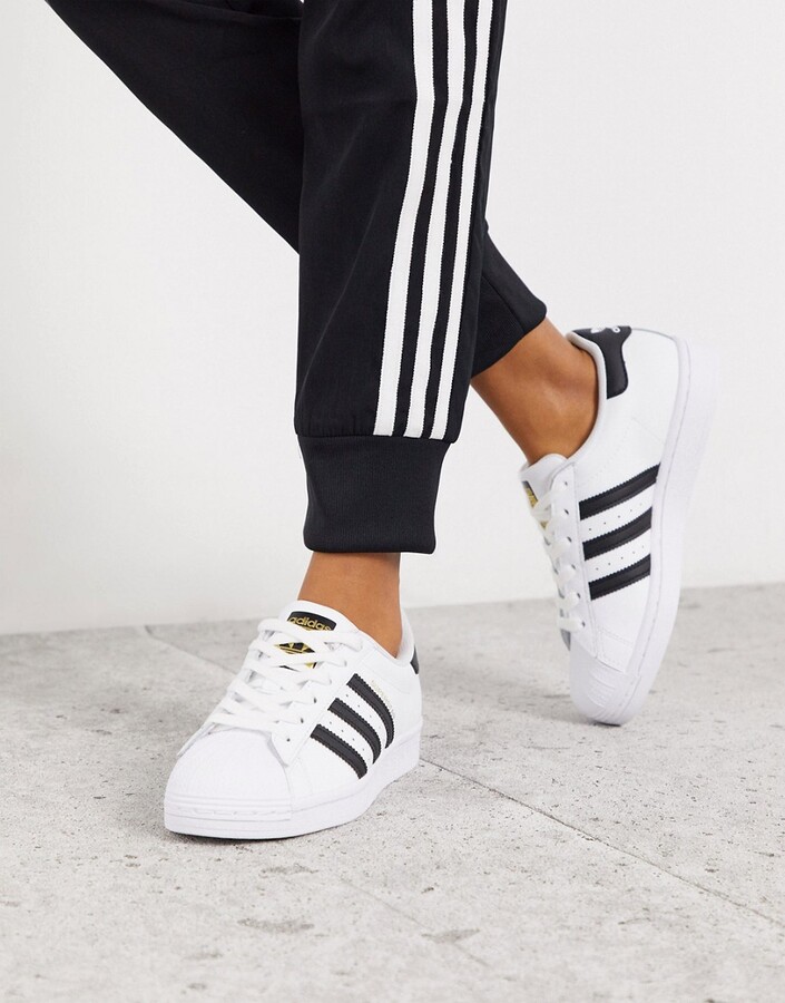 adidas superstar womens black and white