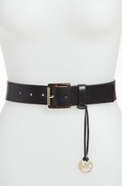 Thumbnail for your product : MICHAEL Michael Kors Logo Charm Leather Belt