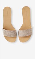 Thumbnail for your product : Express Wide Rhinestud Strap Slide Sandal