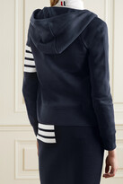 Thumbnail for your product : Thom Browne Striped Cotton-jersey Hoodie - Blue