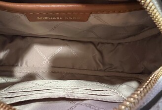 Michael Kors Jet Set Charm Small Oval Camera Crossbody Purse Bag Luggage Leather
