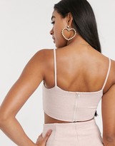 Thumbnail for your product : ASOS DESIGN co-ord boucle corset in pink