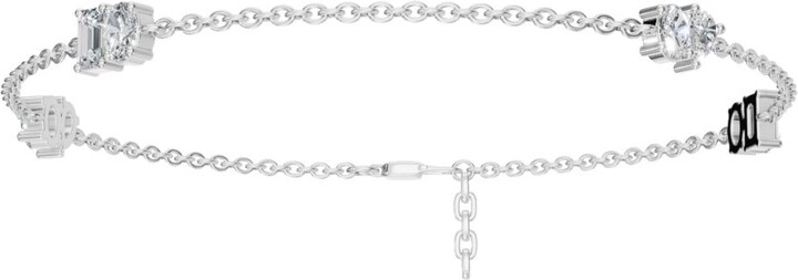 Aya Fine Jewelry Eighteen Kt White Gold Luxe Prism Emerald Diamond Bracelet