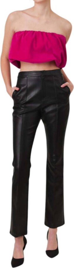 line and dot Reina Vegan Leather Pants In Black