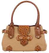 Thumbnail for your product : Eric Javits Leather-Trimmed Straw Bag