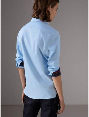 Burberry Resin Button Cotton Poplin Shirt